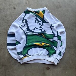 Vintage made in Canada boxy‎ front and back fighting Irish aop crewneck